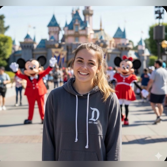 Disneyland Resort Spirit Jersey Hoodie Mens Medium Gray Long Sleeve size XL